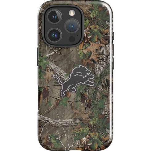 NFL Detroit Lions Realtree Xtra Green Camo iPhone 16 Pro Impact Case